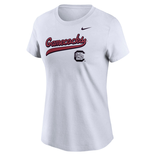 Gamecocks Womens Cotton  Short Sleeve Tee- White