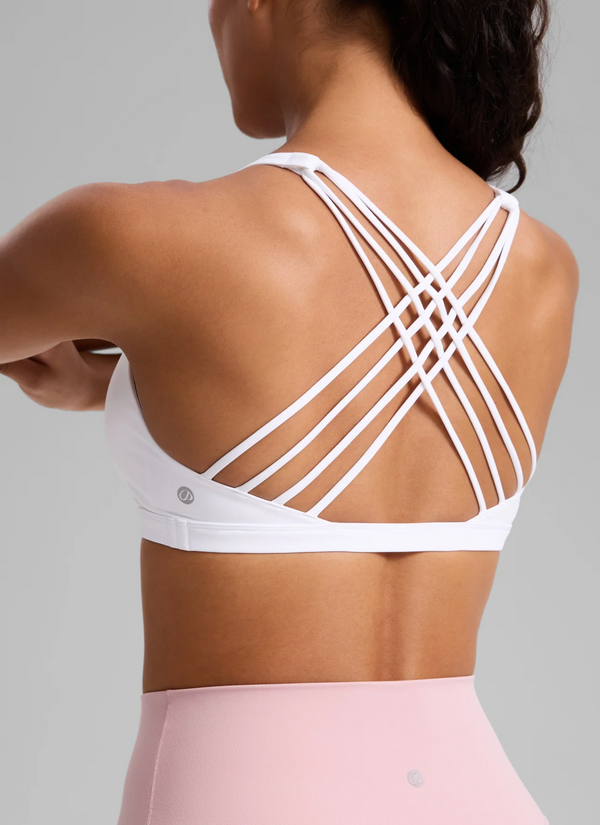 CRZ Yoga Nakedfeel Low-Cut Strappy Bra/8 Straps- White