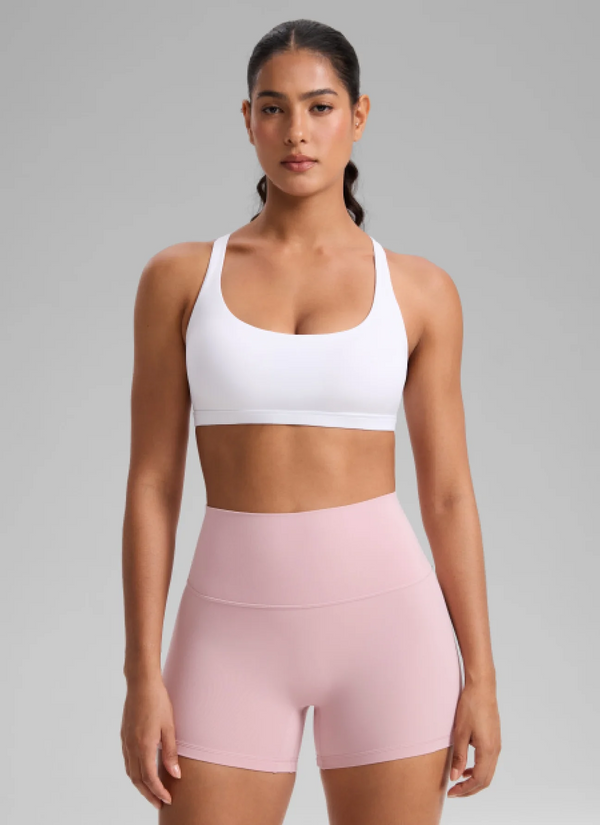CRZ Yoga Nakedfeel Low-Cut Strappy Bra/8 Straps- White