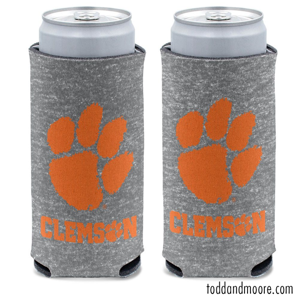 Clemson Tiger Heather Slim Can Cooler