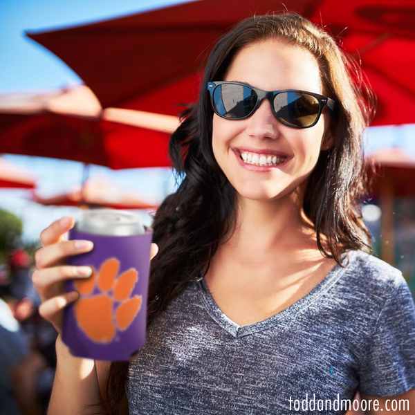 Clemson Tiger Logo Can Cooler