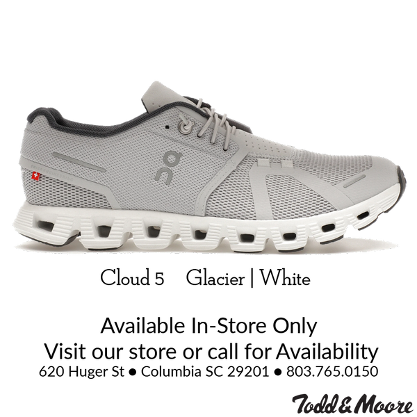 On Men's Cloud 5 Glacier|White