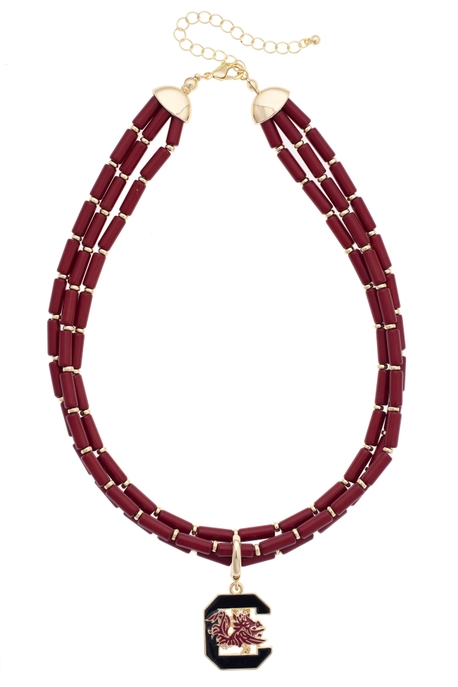 South Carolina Gamecocks Multi-Strand Beaded Necklace