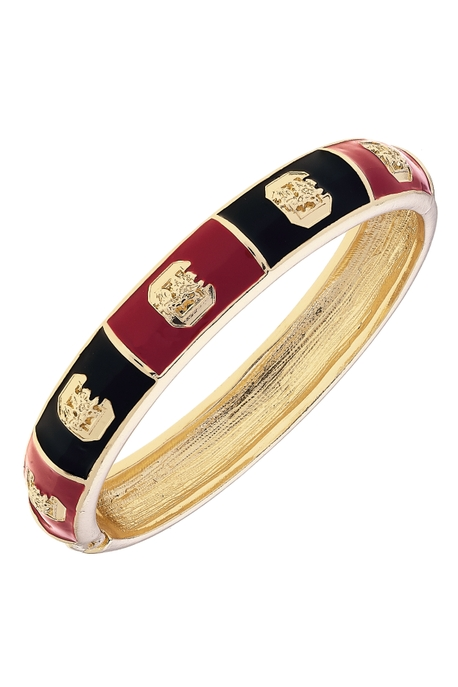 South Carolina Gamecocks Enameled Checkered Hinge Bangle