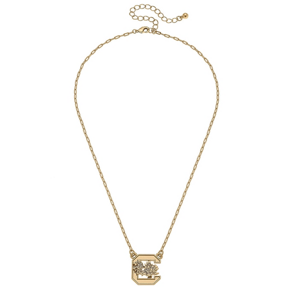 South Carolina Gamecocks 24K Gold Plated Pendant Necklace