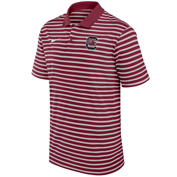 Men's Nike South Carolina Gamecocks Garnet/White Stripe Victory Polo