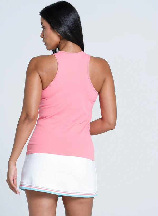 Lucky In Love Seamless High Neck Tank - Pink