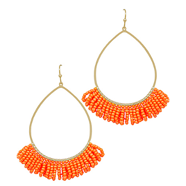 Clemson Tigers Layered Teardrop Tassel Earrings