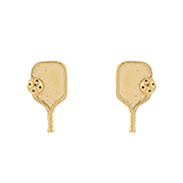 Pickleball Paddle Studs Gold Earrings