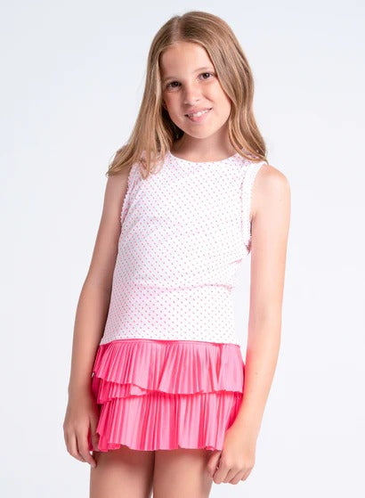 Lucky In Love Poppy Dot Tank Girls - Taffy