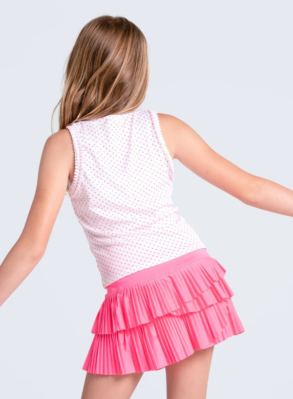 Lucky In Love Poppy Dot Tank Girls - Taffy