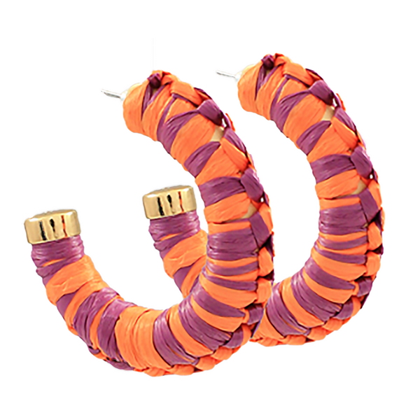 Clemson Tigers Raffia Wrapped Hoops