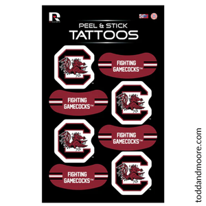 USC Gamecocks Waterless Peel & Stick Eye Black & Block C Tattoos