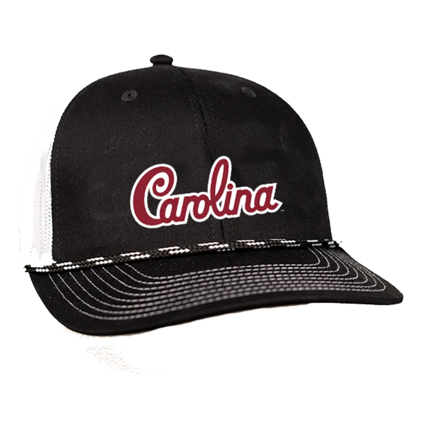 Carolina Gamecocks Carolina Script Logo Rope Hat Black/White