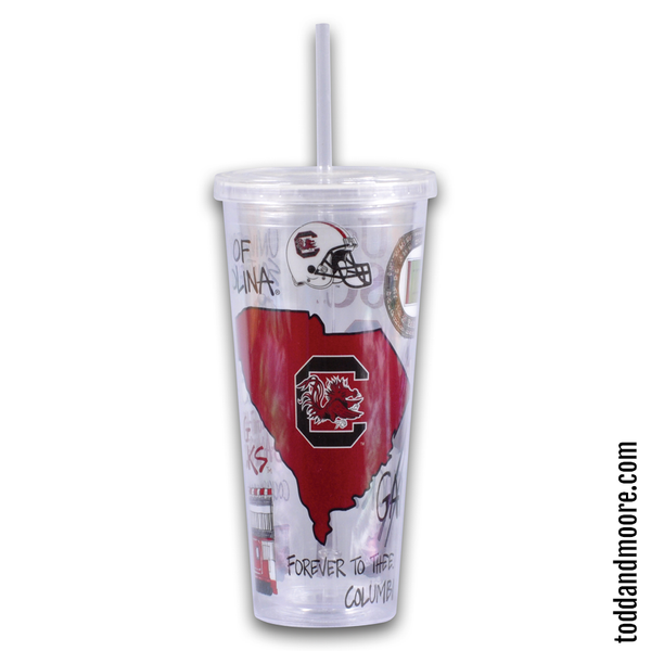 South Carolina Gamecocks State Tumbler with Lid/Straw
