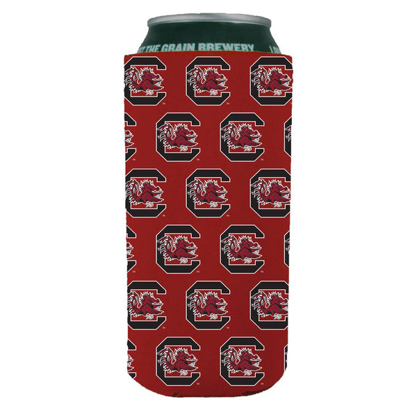 South Carolina Gamecocks Block C Repeating Logo Slim Koozie