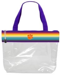Clemson Retro Clear Zippered Tote