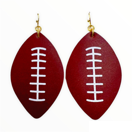 Leather discount football earrings