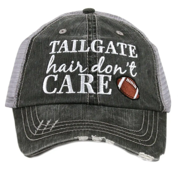 Tailgate Hair Don't Care Distressed Trucker Cap
