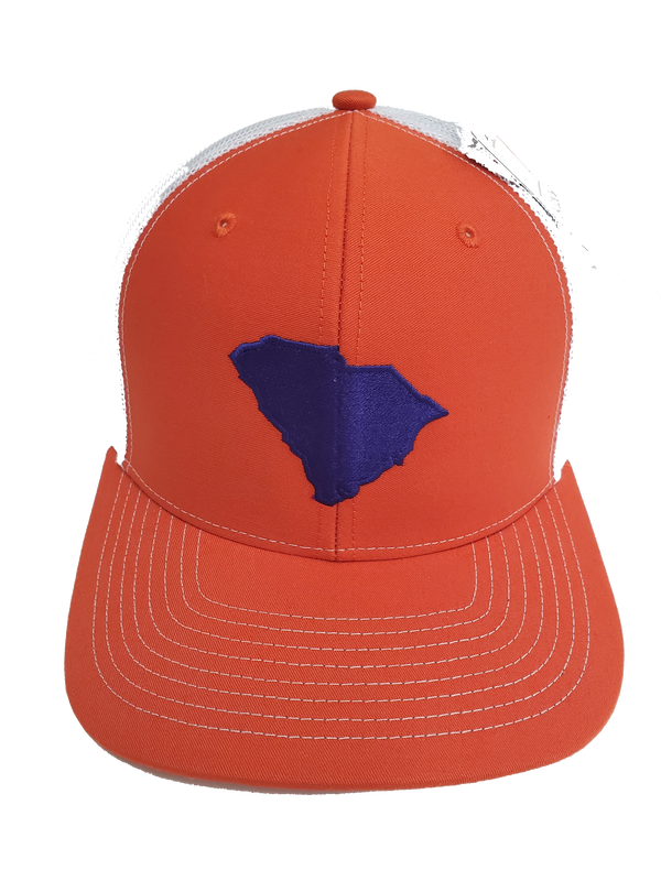 Richardson Clemson Snapback Trucker Cap Orange with Purple State Emb Logo