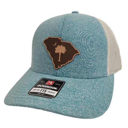 Richardson Snapback Trucker Cap Teal with State Patch Palmetto Logo
